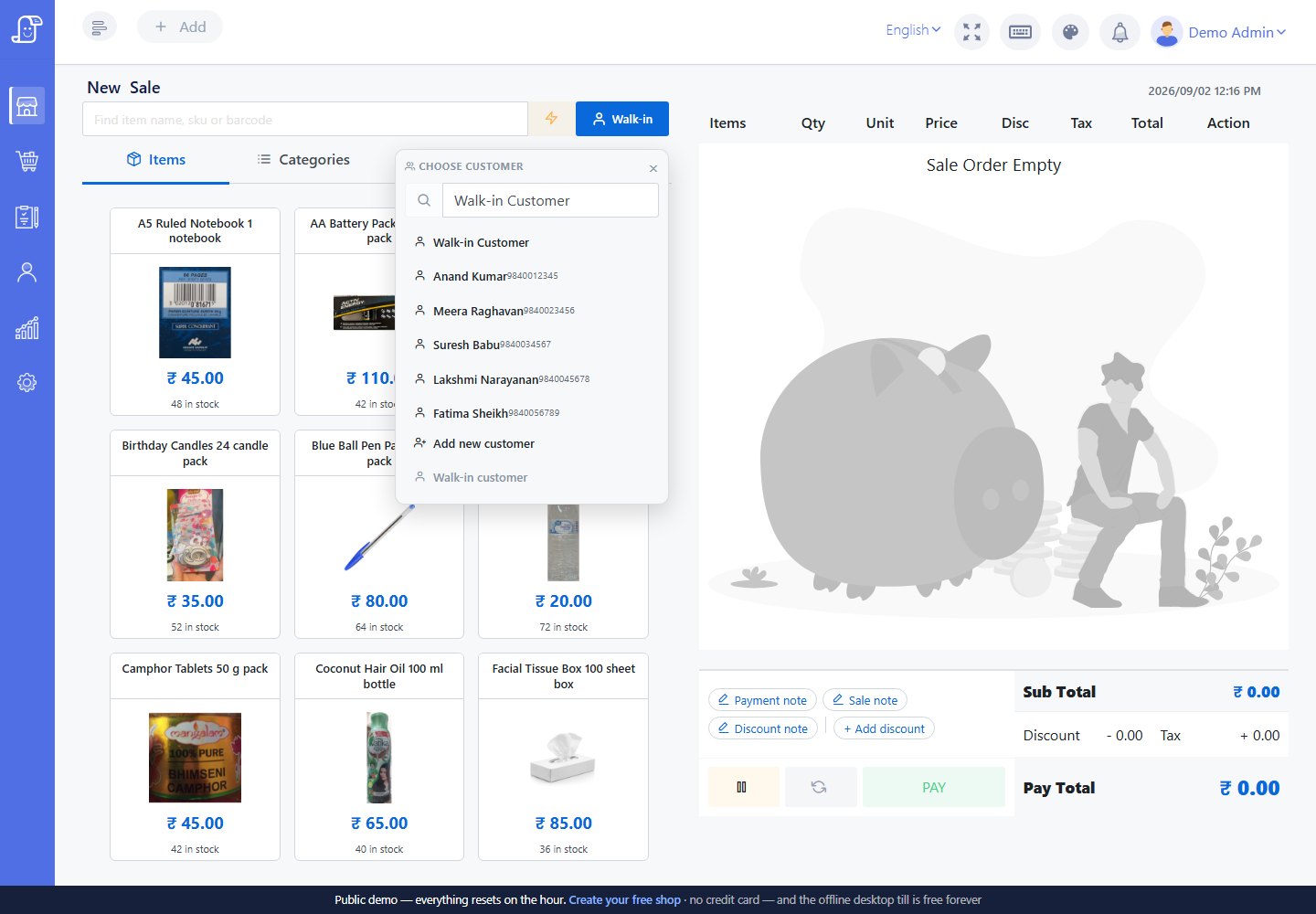 Sale customer picker used to attach a category customer to the sale